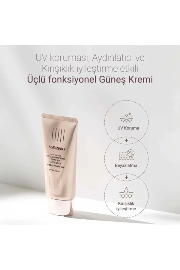 Age Zero 3 Ürün 1 Arada Cilt Beyazlatıcı,ton Eşitleyici, Spf 50 /pa, Anti Aging Güneş Kremi - Görsel 5