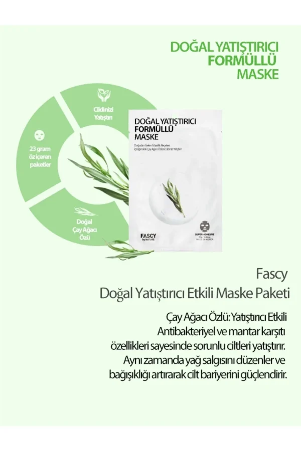 FASCY Çay Ağacı Özlü Yatıştırıcı Maske 23 gr – Doğal Bakım & Cilt Rahatlatıcı