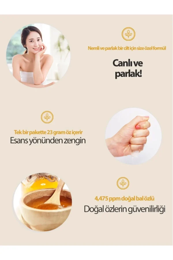FASCY Bal Özlü Besleyici Yüz Maskesi 23 gr – Nemlendirici & Antioksidan Cilt Bakımı - Görsel 3