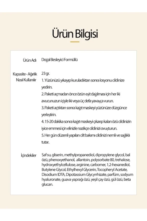 FASCY Bal Özlü Besleyici Yüz Maskesi 23 gr – Nemlendirici & Antioksidan Cilt Bakımı - Görsel 6